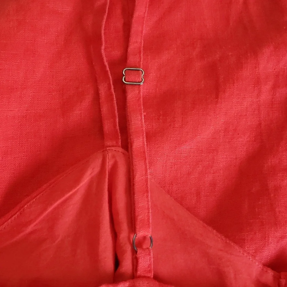 Cynthia Rowley 100% Red Linen Dress - Picture 6 of 6